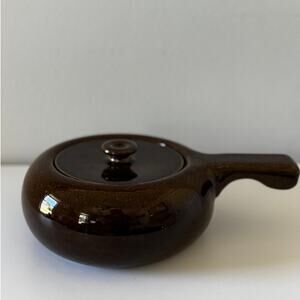 Vintage Brown Stoneware Casserole Dish | Oven Safe Farmhouse Bakeware